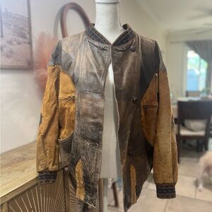 90s Vintage Authentic Pelle Pelle Bomber Jacket Medium